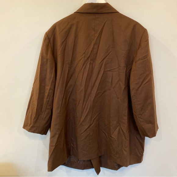 Vintage JG Hook Women's Brown Double Breasted Blazer Jacket Size 26W Wool - Picture 4 of 5
